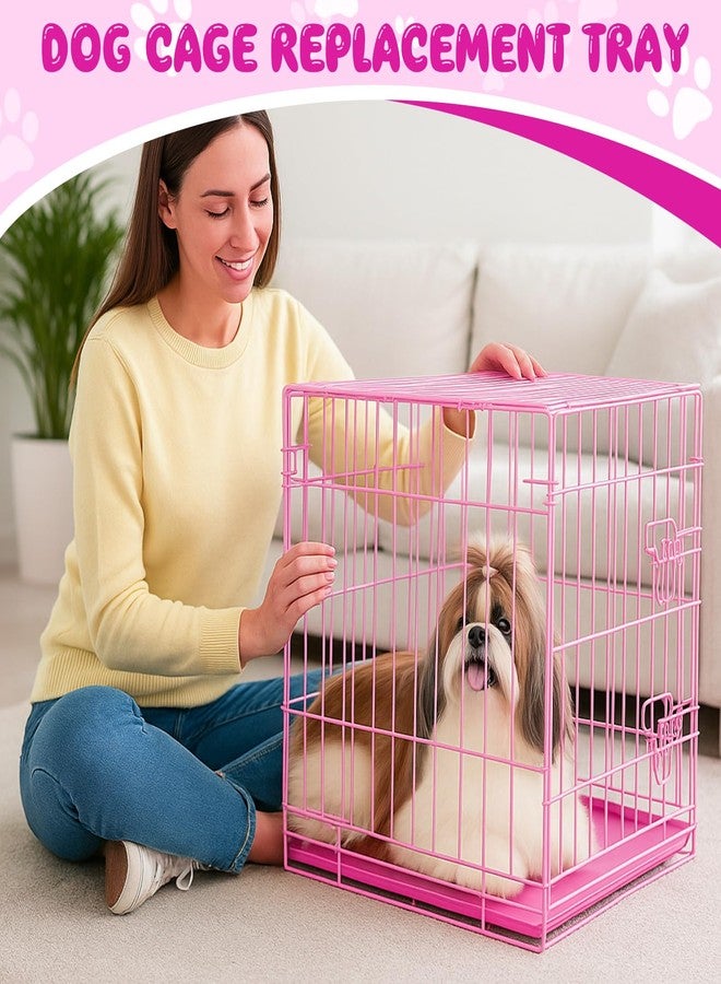 Maxdot 3 Pcs Pink Dog Crate Tray Replacement Pan for 24 Inch Crate Home, Pink Dog Ideal for Potty Training Tray Chew Proof Pet Kennel Plastic Waterproof, Easy to Clean, Ideal for Pet Potty Training - Image 5